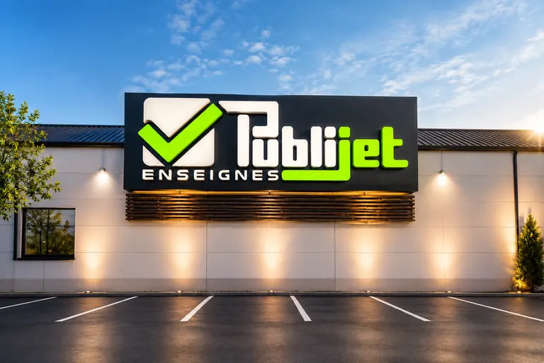 Enseigne lumineuse commerciale de nuit